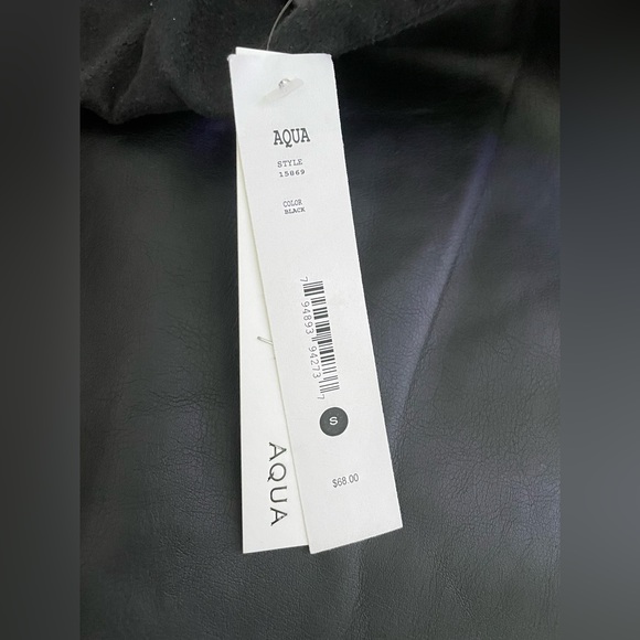 New With Tags! Aqua- Faux Leather Skirt- size S - Picture 5 of 5